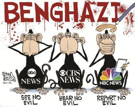 Cartoon - Media Benghazi Coverup